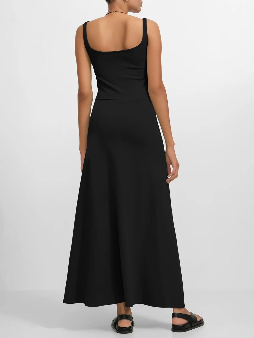 MARCELLA NYC Marvin Minimal Square Scoop Neck Tank Off White Maxi Dress XXL NEW - Picture 2 of 12